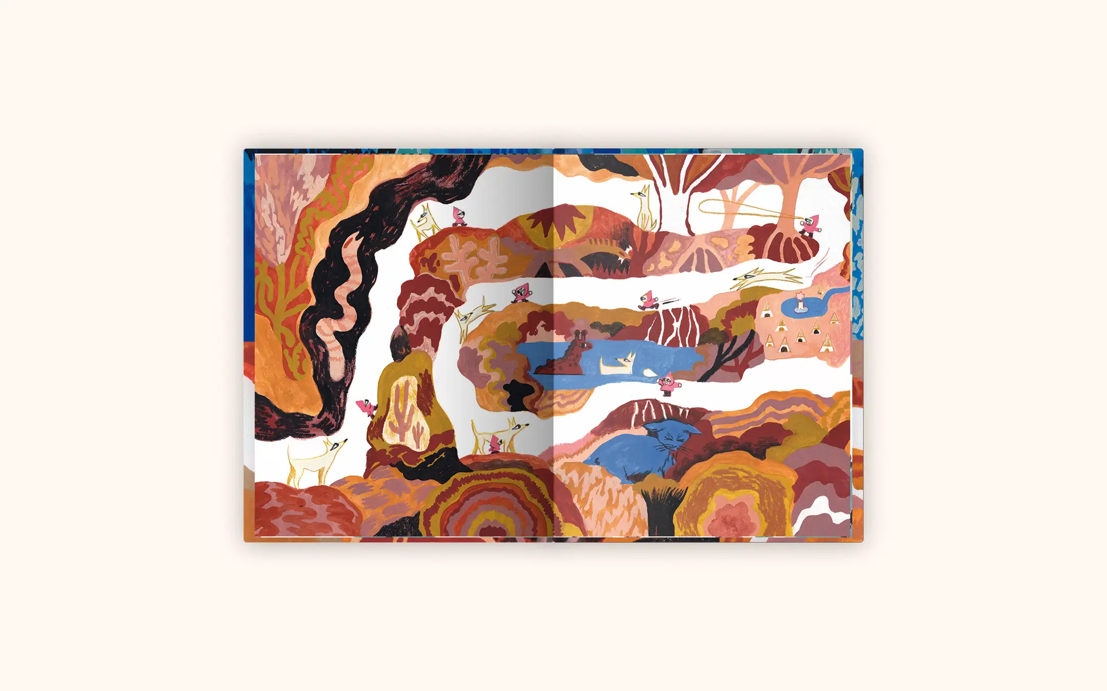 PAGINAS 7-8-Parque de perros-Rut Pedreño-La Granja Editorial Parque de perros es un libro silencioso sobre la añoranza, la amistad y la belleza de reencontrarse, de la autora Rut Pedreño. Esta imagen es del interior del libro.