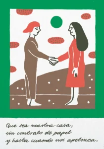 Ilustración interior del libro ilustrado «Vivir en un árbol» de la autora polaca Nina Izycka.