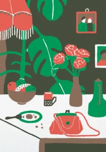 Ilustración interior del libro ilustrado «Vivir en un árbol» de la autora polaca Nina Izycka.